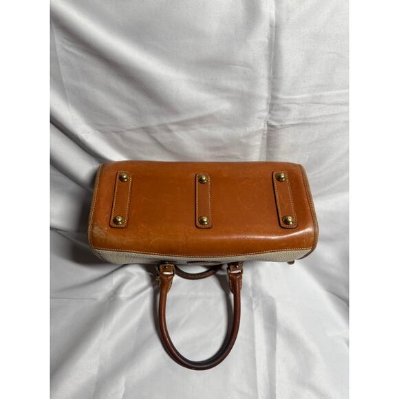 Vintage Dooney & Bourke Beige Brown Pebble Leather Satchel - Picture 4 of 16